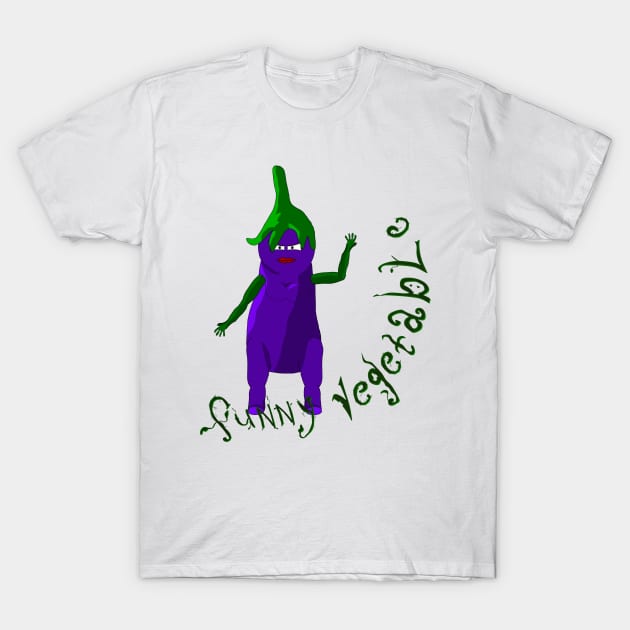 eggplant-funny vegetable T-Shirt by Lucifier13